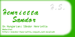 henrietta sandor business card