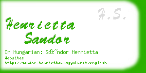henrietta sandor business card